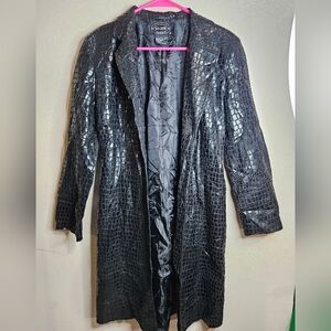Selene Sport Black Textured Trench Coat